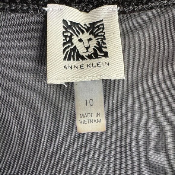 Anne Klein Faux Wrap Glitter Velvet Dress Black Size‎ 10 Elegant Party Evening - Picture 3 of 7